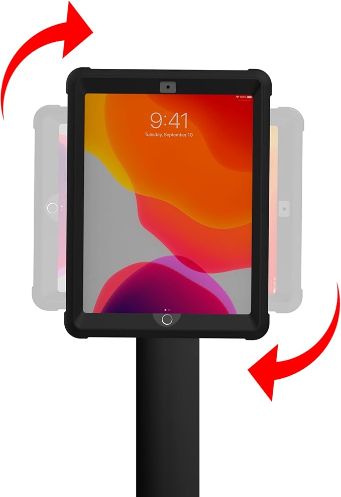 CTA Digital PAD-CHKBM10 Thin-Profile Floor Stand with Removable Magnetic Protective Case for 10.2-Inch iPad (Black)