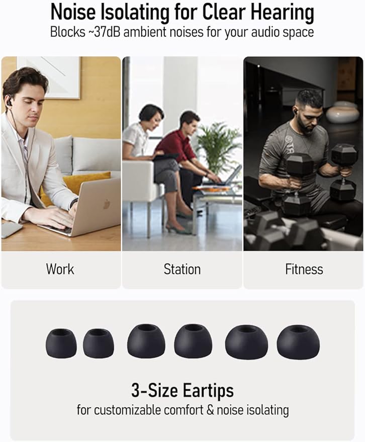 Vibes 201 Wired Earbuds in Ear Headphones, Noise Cancelling Bass Driven HiFi Earphones, Tangle-Free Braided Cord, Carry Case, Ear Buds Tips, 3.5mm Jack, Secure Fit (Clear Brown, No Mic)