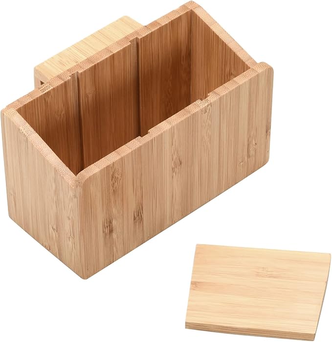 MobileVision Bamboo Caddy Add-On for Bamboo Charging Station Organizers; Compartment and cubby space fits pens, keys, and other small stationary items