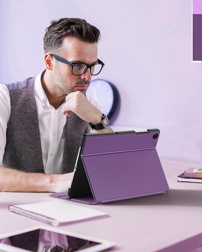 MoKo Case for Samsung Galaxy Tab A9 Plus 11-Inch 2023, Multi-Angle Viewing Slim Hard Back Shell Protective Cover Case with Auto Wake/Sleep for Galaxy Tab A9+ Tablet SM-X210/SM-X216/SM-X218, Purple