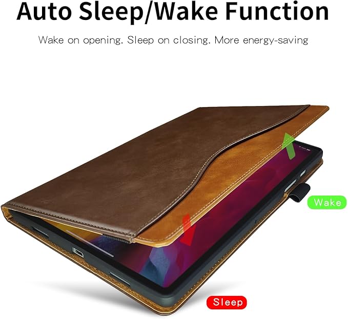 Case for Lenovo Tab M11 / Tab K11 LTE 11 Inch (TB330FU) 2024 Bussiness Premium PU Leather Protective Case Lightweight Flip Stand with Elastic Band & Card Holder for Lenovo Tab M11-Brown