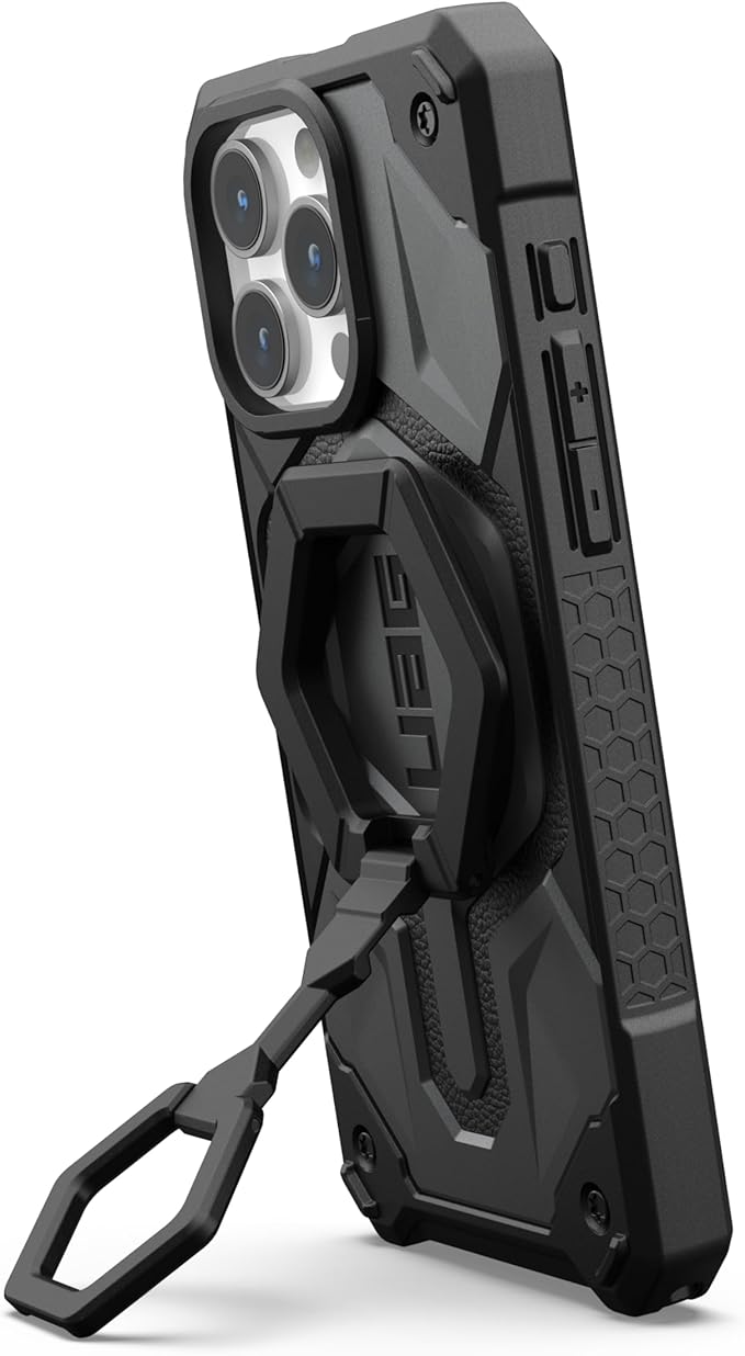URBAN ARMOR GEAR UAG Magnetic Phone Ring Stand Compatible with MagSafe Magnet, Removable Metal Finger Ring Grip & 360 Rotation Adjustable Kickstand for iPhone 17, Galaxy S25, Black/Black