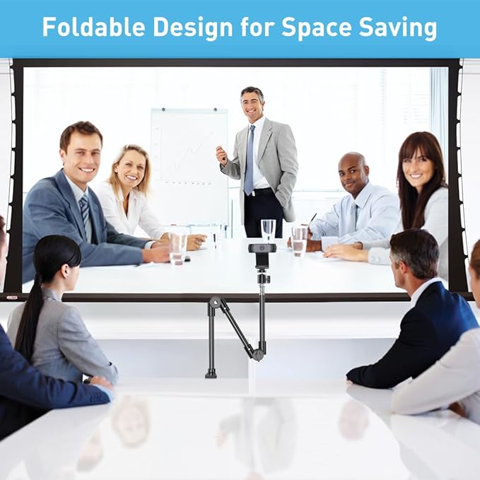 KDD Webcam Stand Camera Mount with Phone Holder, 22 Inch Foldable Flexible Gooseneck Cell Phone Clamp & Table Projector Mount, for Logitech C922 C930e C920S C920 C960 Brio 4K, Gopro Hero 8 7 6 5