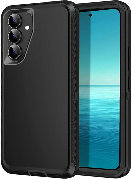 for Galaxy S25 FE 5g Case,Shockproof Dropproof Dustproof 3-Layer Full Body Protection Rugged Heavy Duty High Impact Hard Cover Case for Galaxy S25 FE,Black