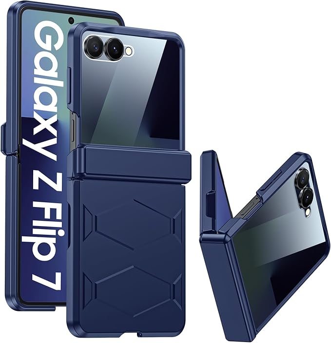 for Samsung Galaxy Z Flip 7 Case,Built-in Privacy Screen Protector&Hinge Protection Shockproof All-Inclusive Smartphone Cover for Samsung Galaxy Z Flip 7(Blue)