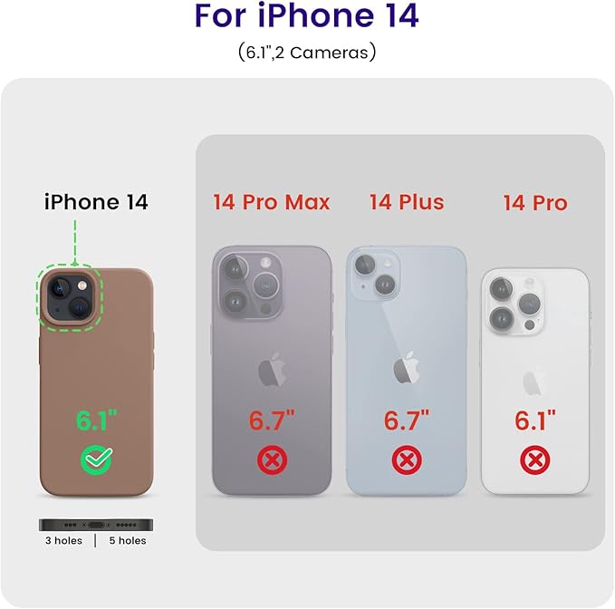 OTOFLY Designed for iPhone 14 Case, Silicone Shockproof Slim Thin Phone Case for iPhone 14 6.1 inch (Light Brown)