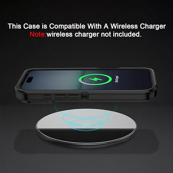 for iPhone 17 Pro Case Shockproof Dust/Drop Proof 3-Layer Full Body Protection [Without Screen Protector] Rugged Heavy Duty Cover Case for Apple iPhone 17 Pro 6.3" 2025,Black