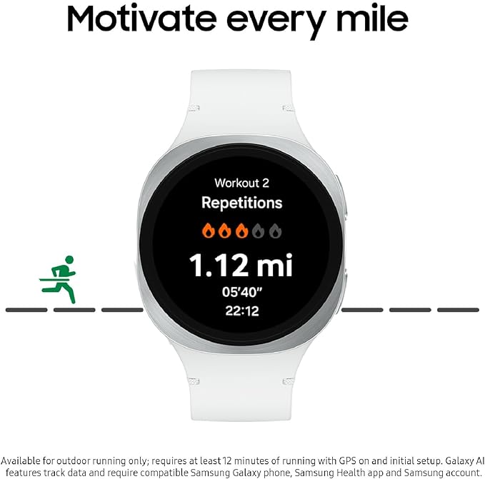 Samsung Galaxy Watch 8 (2025) 44mm Bluetooth Smartwatch, Cushion Design, Fitness Tracker, Sleep Coaching, Running Coach, Energy Score, Heart Rate Tracking, Graphite [US Version, 2 Yr Warranty]