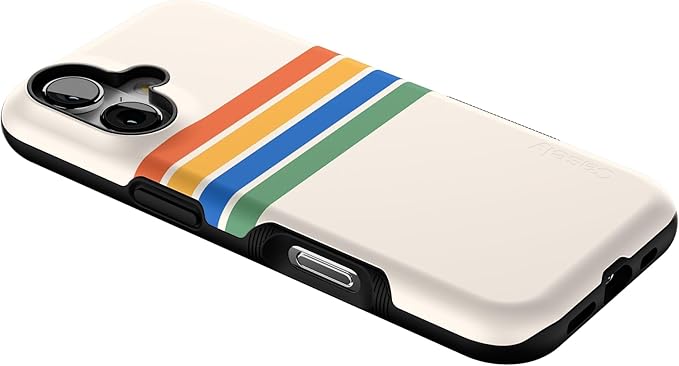 Casely iPhone 17 Case | Totally Groovy | Rainbow Stripes Color Block | Bold Protective Design | Compatible with MagSafe