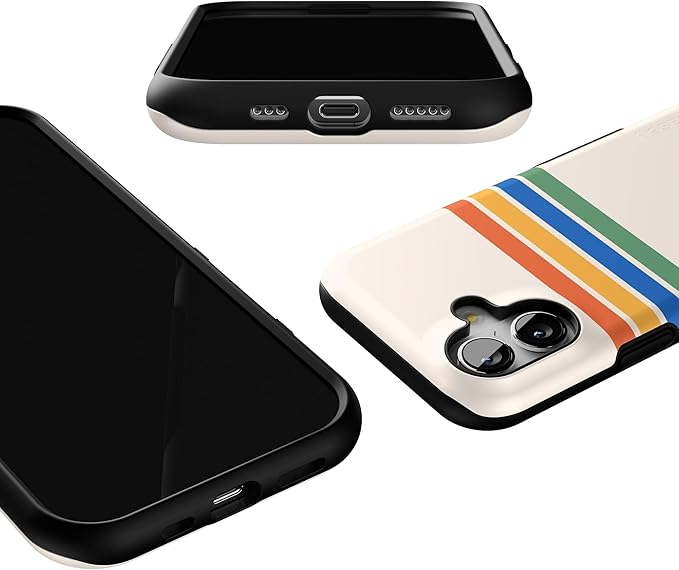 Casely iPhone 17 Case | Totally Groovy | Rainbow Stripes Color Block | Bold Protective Design | Compatible with MagSafe