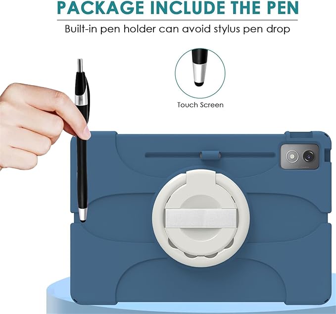 Case for Lenovo Tab P12 Tablet 12.7 inch, Silicone Adjustable Stand Cover for Lenovo tab P12/Xiaoxin Pad Pro 12.7" Tablet Case TB370FU/TB371FC/TB375FC (Blue)