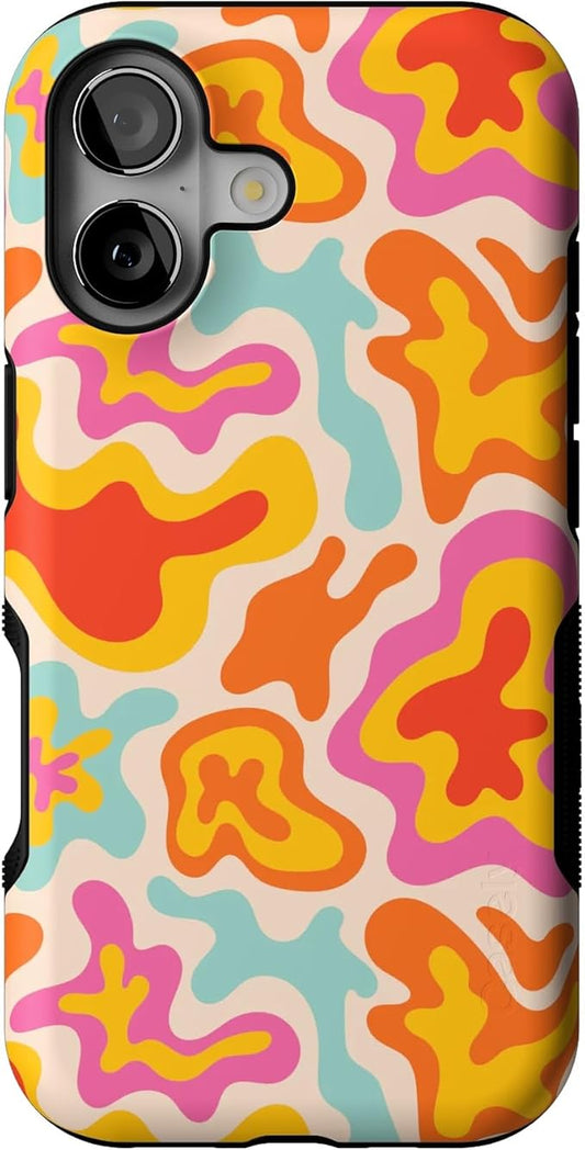 Casely iPhone 17 Case | Tropical Color Splash | Abstract Retro | Bold Protective Design | Compatible with MagSafe