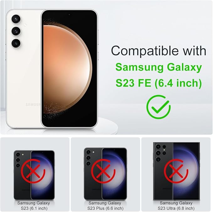 Case for Galaxy S23 FE with 3 Modes Stand, Compatible with Magsafe, Color Hybrid Shockproof with Anti-Slip Edge, Matte Translucent Phone Case for Galaxy S23 FE (Darkblue)