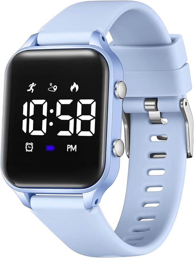Kids Digital Watches for Boys Girls, Sports Watch with Fitness Tracker, Pedometer, Alarm Clocks, Stopwatch, No App Needed Waterproof Kids Watch, Gift for Teens Student Girls Boys Ages 5-14