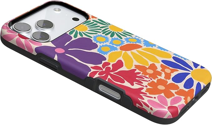 Casely iPhone 17 Pro Case | Flower Patch | Multi-Color Floral | Compatible with MagSafe | Bold Protective Design