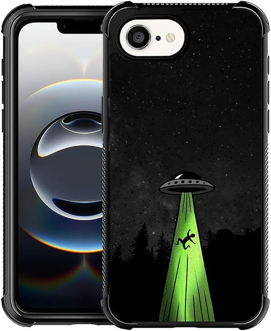 Compatible with iPhone 16e Case,Alien Ship Phone Cover for Men/Women,Soft TPU Anti-Skid Thread and Four Corner Anti-Collision Protection Case Compatible with iPhone 16e 6.1inch