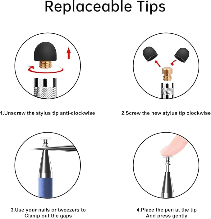 Bopomofo Stylus (5 Pcs),2-in-1 Stylus Pen for Touchscreen, High Precision and Sensitivity, Suitable for iPhone/ipad/Android Tablets, Compatible with All Touch Screens,Blue