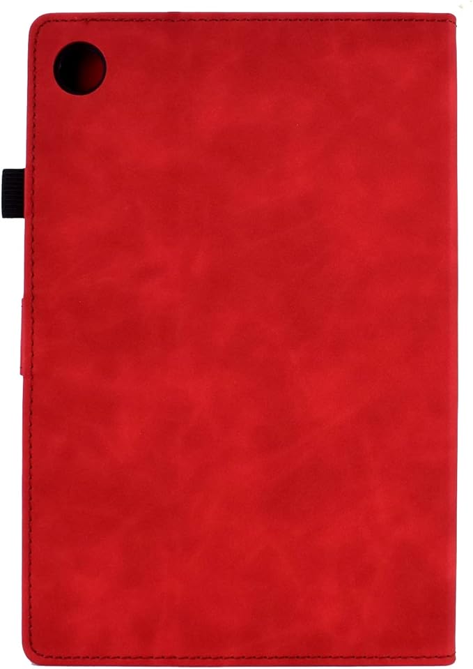 Case for Samsung Galaxy Tab A9+/A9 Plus 11 Inch 2024 2023 (SM-X210/X216/X218), PU Leather Cover Embossed Flower Multi-Angle Stand with Auto Wake/Sleep Case for Galaxy Tab 11 Inch,Red