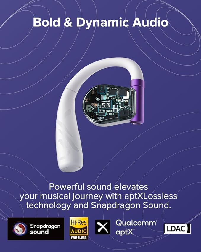 Cleer ARC II Gaming Earbuds - True Wireless Open Ear Headphones, Ultra-Low Latency, Snapdragon Sound, Bluetooth 5.3, USB-C Dongle, 35Hr Battery, Compatible with PS4, PS5, PC, Switch,White