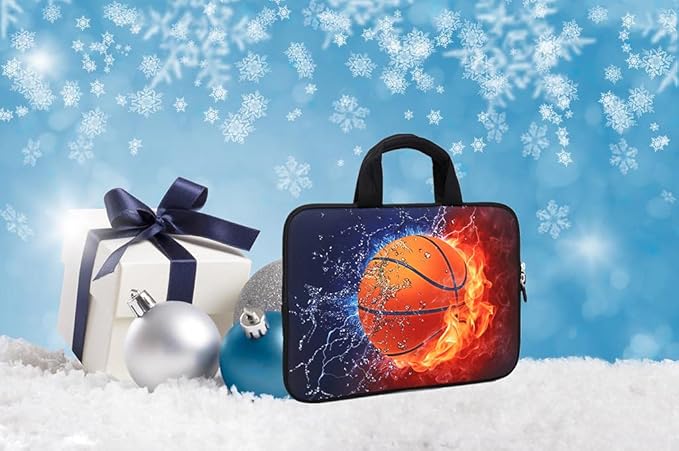11" 11.6" 12" 12.1" 12.5" inch Laptop Carrying Bag Chromebook Case Notebook Ultrabook Bag Tablet Cover Neoprene Sleeve Fit Apple MacBook Air Samsung Google Acer HP DELL Lenovo Asus(Basketball Fire)