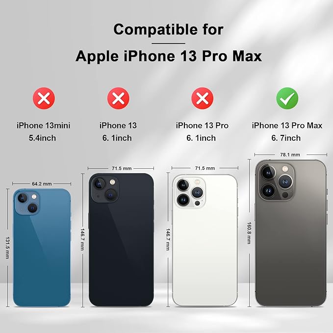 Jasonyu Flip Wallet Case for iPhone 13 Pro Max,Leather Magnetic Folio Cover with Card Holder,Kickstand - TPU Shockproof Durable Protective Phone Case,Black