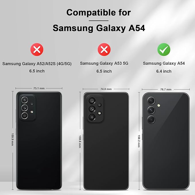 Jasonyu Flip Wallet Case for Samsung Galaxy A54 5G,Leather Magnetic Folio Cover with Card Holder,Kickstand - TPU Shockproof Durable Protective Phone Case,Black