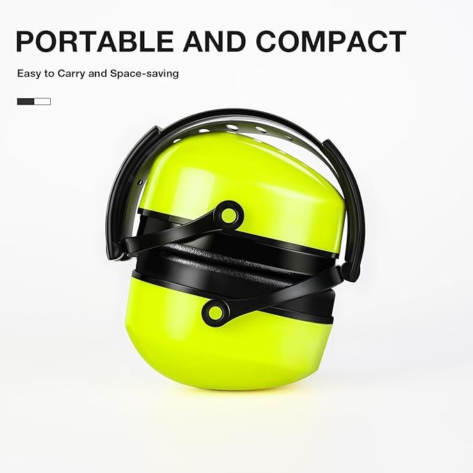 LYSIAN Foldable Noise Reduction Earmuffs, Hearing Protection Safety Ear Muffs for Shooting, Workshop,Loud Security Events