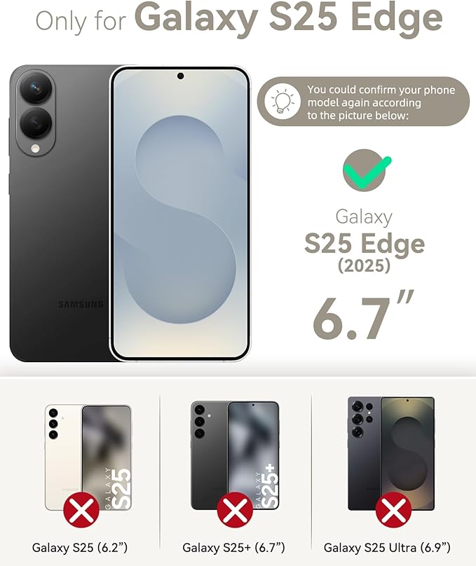 OCASE Compatible with Galaxy S25 Edge Wallet Case, PU Leather Flip Folio Case with Card Holders RFID Blocking Kickstand [Shockproof TPU Inner Shell] Protective Phone Cover 2025, Silvery