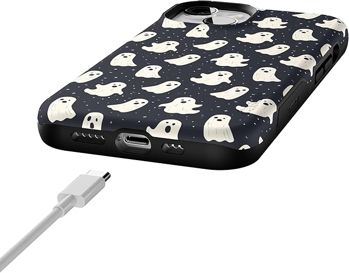 Casely iPhone 14 Case | All Boos No Bite | Friendly Ghost | Compatible with MagSafe | Bold Protective Design
