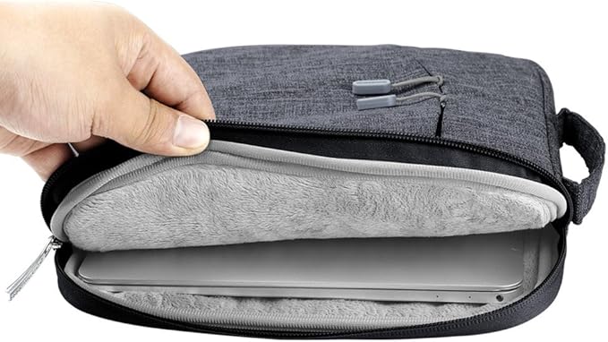 Megoo 13" Laptop Sleeve Case with Accessory Pouch for Microsoft Surface Laptop 13" 2025/7 13.8"/ 6 5 4 3 13.5"/Book 3 2 13.5", Carry Bag for 13" 14" Computer(Black with Charger Case)