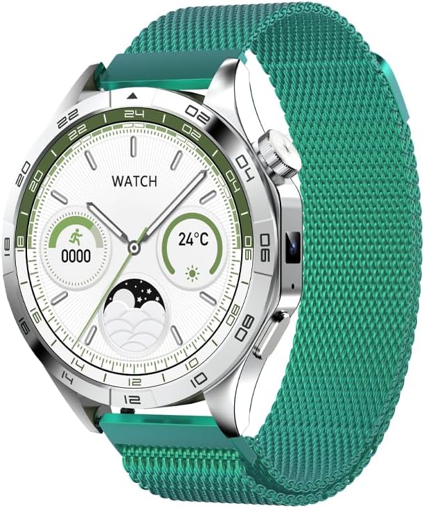 Smart Watch for Men Women - with 8+128GB Extra Storage, 1.43" AMOLED HD Screen, 24/7 Heart Rate/Sleep Fitness, 115+Sports Modes|IP68 Waterproof Compatible with iOS/Android (Green)