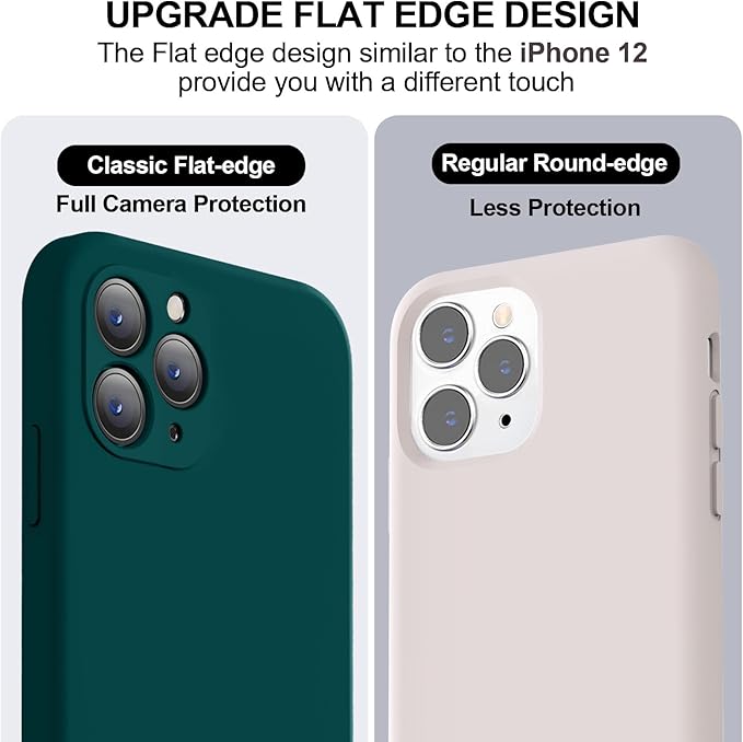 Vooii Compatible with iPhone 11 Pro Max Case, Upgraded Liquid Silicone with [Flat Edges] [Camera Protection] [Soft Anti-Scratch Microfiber Lining] Phone Case for iPhone 11 Pro Max - Teal