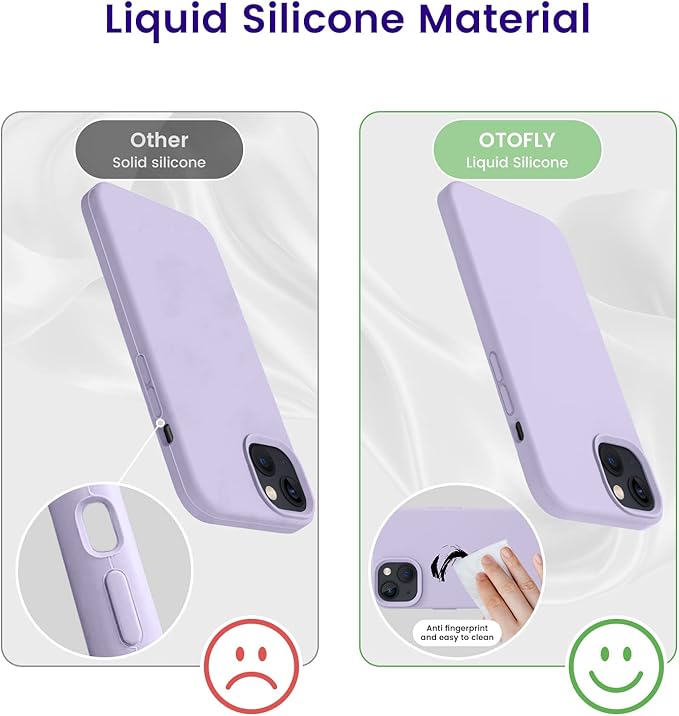 OTOFLY Designed for iPhone 14 Case, Silicone Shockproof Slim Thin Phone Case for iPhone 14 6.1 inch (Cloud Mauve)