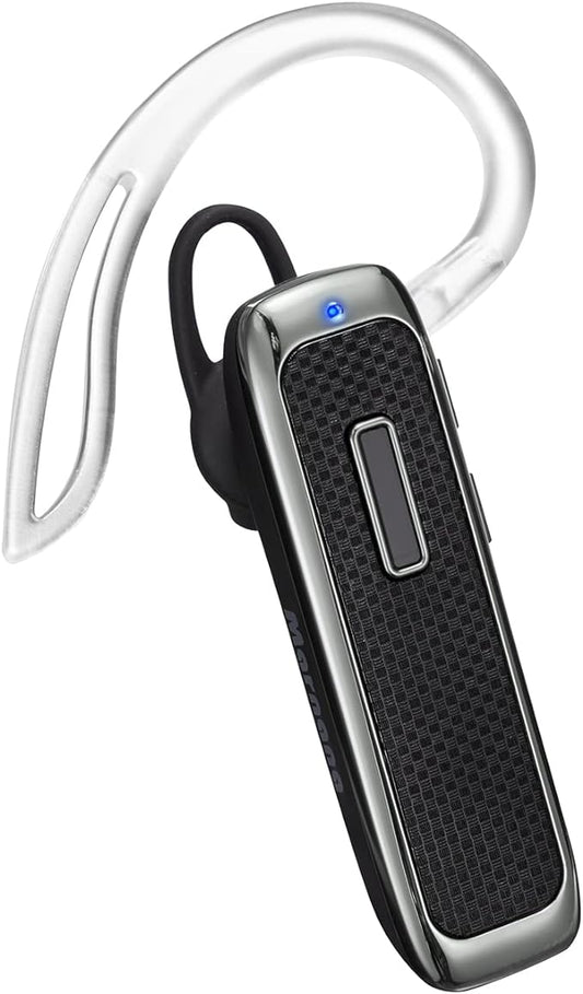 Bluetooth Headset, Hands-Free Wreless Bluetooth Earpiece with 18 Hours Playtime and Noise Cancelling Mic for iPhone Samsung Android Cell Phone Truck Driver - Black