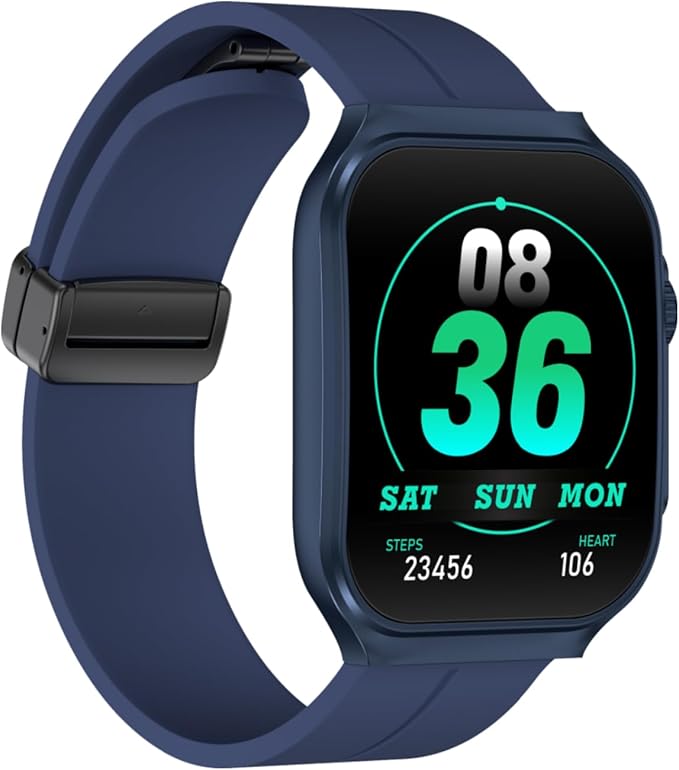 Smart Watch for Man Women with Bluetooth Call, Android ＆ iOS Compatible 1.96" AMOLED Touchscreen AI Voice Fitness Tracker Heart Rate/Sleep/SpO2/Stress Monitor Pedometer, 120+ Sport Modes