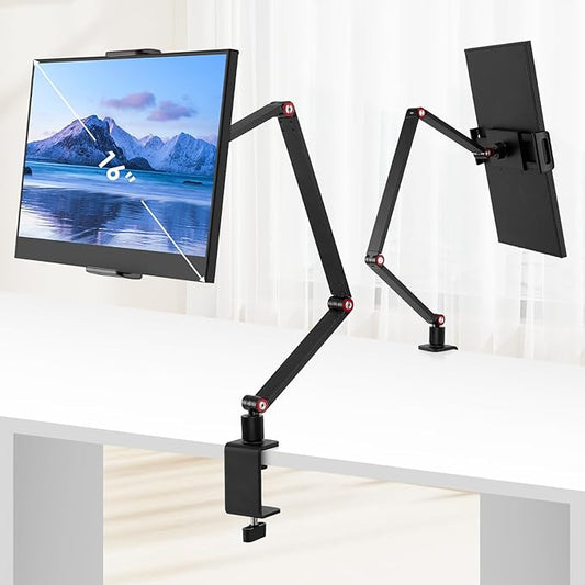 Tablet Stand Holder for ipad,Portable Monitor Stand Holder 15.6'',16'',Desk Mount with 360°Rotate Base,Fits for 4.7-16" Phone,Kindle,Fire HD,Nintendo Switch
