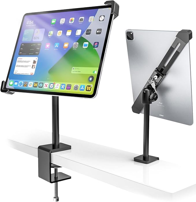 Anti-Theft iPad Kiosk Stand - Double Anti Theft, Locking Tablet Stand for Desktop, 360°/ 90° Swivel POS iPad Security Stand for 10.2" iPad/iPad Air/iPad Pro/Galaxy Tabs, All 7-11" Tablet