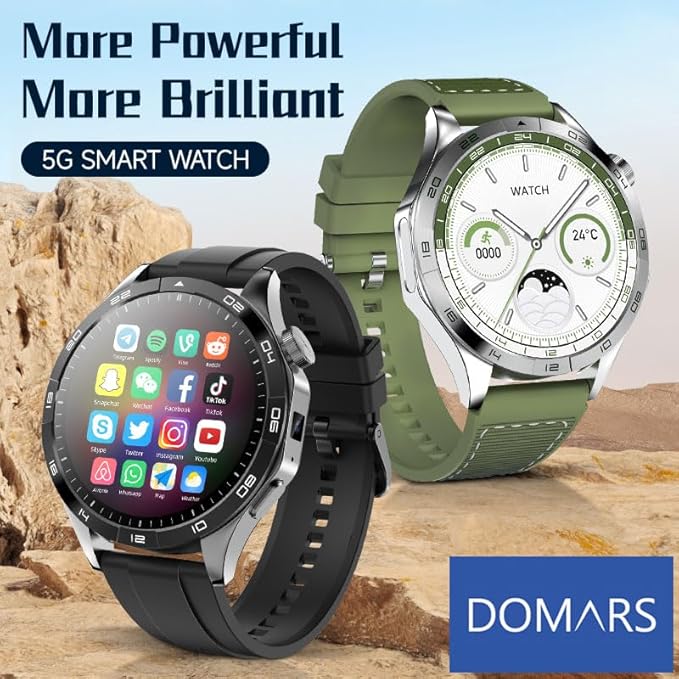 Smart Watch for Men Women - with 8+128GB Extra Storage, 1.43" AMOLED HD Screen, 24/7 Heart Rate/Sleep Fitness, 115+Sports Modes|IP68 Waterproof Compatible with iOS/Android (Silver)