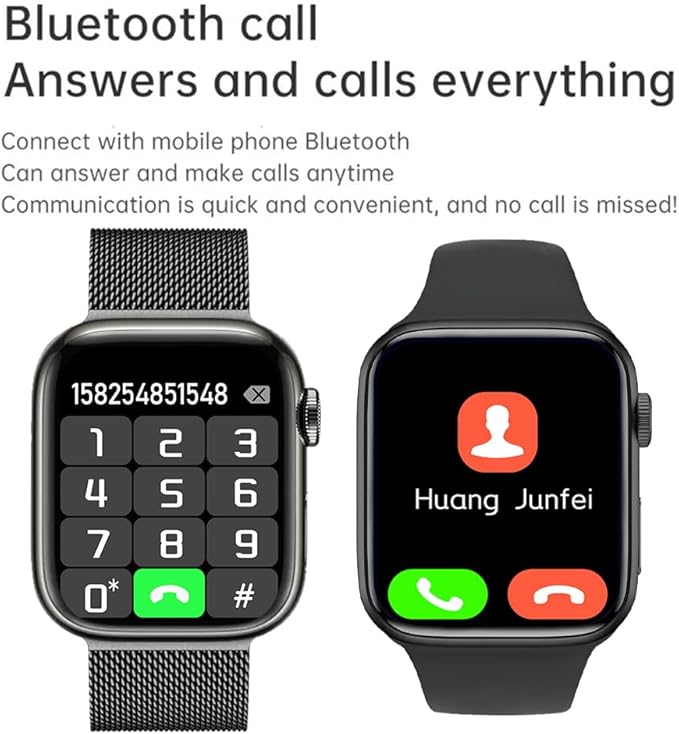 Smart Watch for Android iOS Phones Compatible iPhone Samsung, 2.09'' Fitness Activity Tracker Watch with Bluetooth Call/SMS/Sleep Monitor/Pedometer Smartwatch for Men Women with 2 Bands (Black)