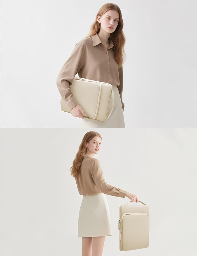 HYZUO 13.3-14 Inch Laptop Bag Sleeve for MacBook Pro 14 M4 M3 M2 M1, MacBook Air/Pro 13.3, 13.8"/13.5" Surface Laptop/Book, Notebook Case for 13" Dell Lenovo ThinkPad HP Asus Acer, Sand