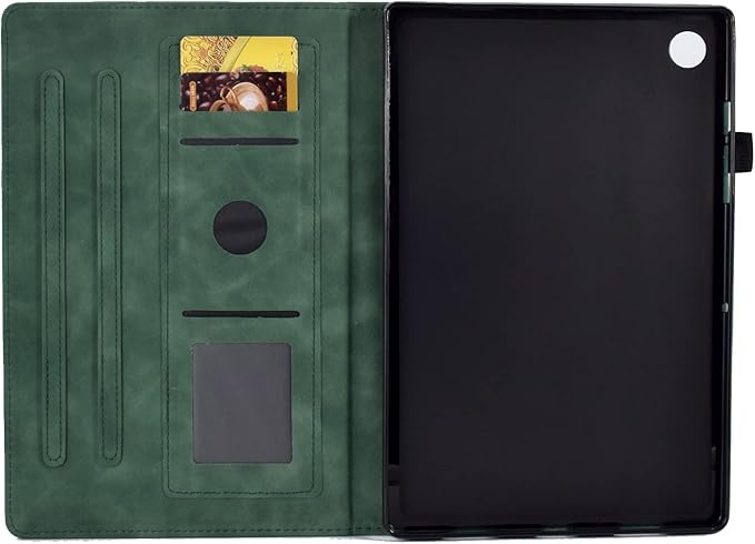 Case for Samsung Galaxy Tab A9+/A9 Plus 11 Inch 2024 2023 (SM-X210/X216/X218), PU Leather Cover Embossed Flower Multi-Angle Stand with Auto Wake/Sleep Case for Galaxy Tab A9 Plus Tablet,Green