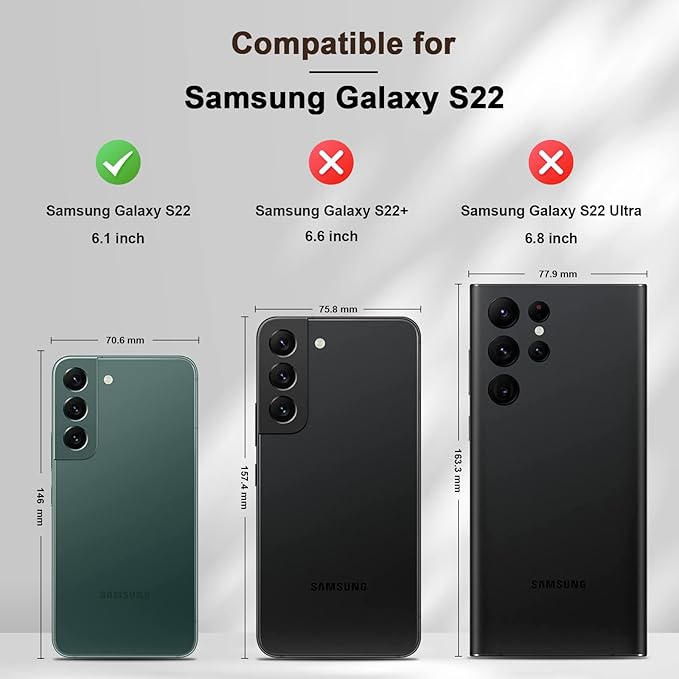 Jasonyu Flip Wallet Case for Samsung Galaxy S22 5G,Leather Magnetic Folio Cover with Card Holder,Kickstand - TPU Shockproof Durable Protective Phone Case,Brown