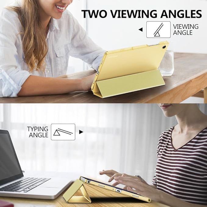 MoKo Case for Galaxy Tab A9+/A9 Plus 11 inch 2023, Slim Stand Protective Smart Cover with Hard PC Translucent Back Shell for Tab A9 Plus Tablet (SM-X210/X216/X218), Auto Wake/Sleep, Yellow