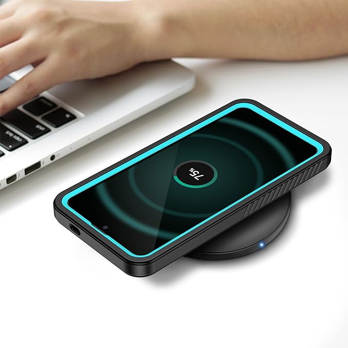 Lanhiem for Samsung Galaxy S24 FE Case, IP68 Waterproof Dustproof Case with Built-in Screen Protector, Full Body Heavy Duty Shockproof Protective Phone Cover for Galaxy S24FE 5G, Blue/Clear