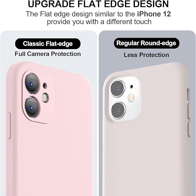 Vooii Compatible with iPhone 11 Case, Upgraded Liquid Silicone with [Flat Edges] [Camera Protection] [Soft Anti-Scratch Microfiber Lining] Phone Case for iPhone 11 6.1 inch - Chalk Pink