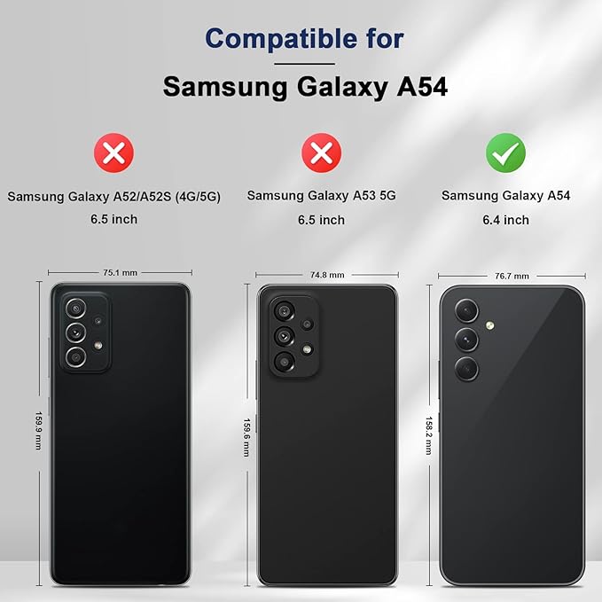 Jasonyu Flip Wallet Case for Samsung Galaxy A54 5G,Leather Magnetic Folio Cover with Card Holder,Kickstand - TPU Shockproof Durable Protective Phone Case,Blue