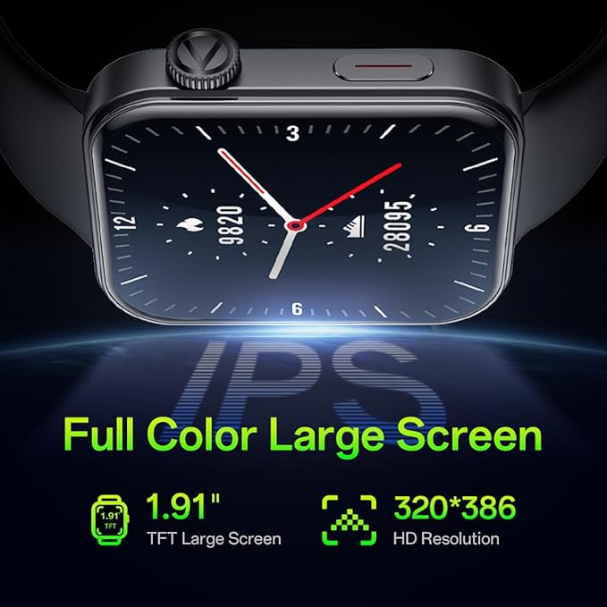 Smart Watches for Men Women (Answer/Make Calls), 1.91'' TFT HD Screen, 100+ Sports Modes Fitness Tracker, Heart Rate/Blood Oxygen/Sleep Monitor, IP67 Waterproof for Android/iOS, Silver