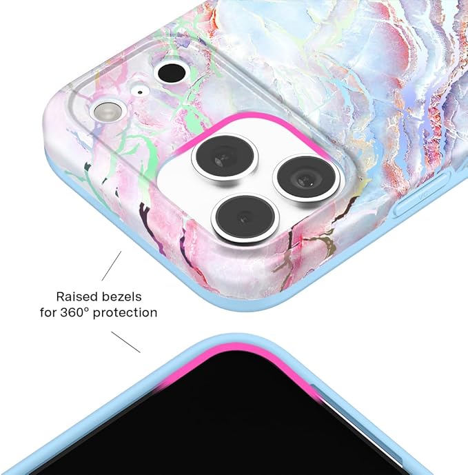 VELVET CAVIAR Case for iPhone 17 Pro | Compatible with MagSafe | 10ft Drop Tested | Protective Designer Cases | Holographic Moonstone Marble