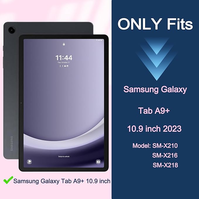 Rantice Case for Samsung Galaxy Tab A9+ / A9 Plus 11 Inch, Kids Case with Kickstand, Shockproof Rugged Cover for Samsung Galaxy Tab A9+ 11” 2023 Model (SM-X210/X216/X218), Rosegold+Grey