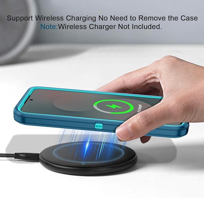 for Samsung Galaxy S25 FE Case Heavy Duty Protective Shockproof Dropproof 3-Layer Full Body Protection [Without Screen Protector] Tough Rugged Case for Galaxy S25 FE,Turquoise